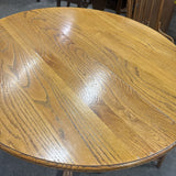 Ball & Claw Oak Round Dining Table w 18" Leaf