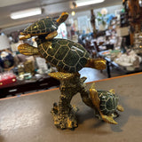 Triple Sea Turtles on Coral Reef Statue