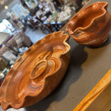 2 pc Pottery Chip & Dip Server