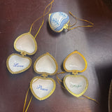 Porcelain Locket Heart Trinket Container