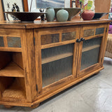 Mission Style Oak Media Console w/Tile Accents