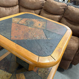 Scandinavian MCM Teak & Slate Side Table