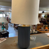 Gray Ribbed Lamp