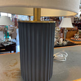 Gray Ribbed Lamp