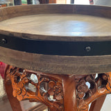 Acacia Tray/Lazy Susan w/Metal Banding