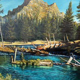 Mountain&Lake Oil Painting by E. Aanestad