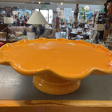 Porcelain Cake Plate Stand w/Ruffle Trim