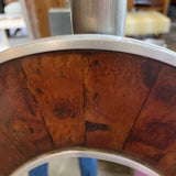 Large Oval Wood and Silver Mirror
