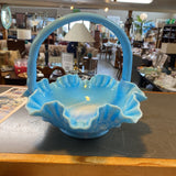Fenton Cabbage Rose Glass Basket