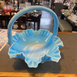 Fenton Cabbage Rose Glass Basket