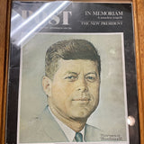 Vintage Saturday Evening Post Kennedy Framed Magazine