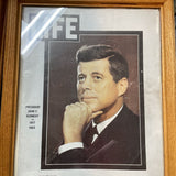 Vintage Saturday Evening Post Kennedy Framed Magazine