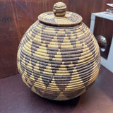 Handwoven African Basket w Lid