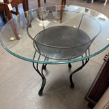Metal Base w Glass Top Side Table