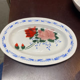 Floral Metal Oval Platter