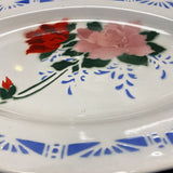 Floral Metal Oval Platter