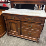 3 Drawer/1 Door Marble Top Dresser