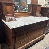 3 Drawer Marble Top Dresser w Mirror
