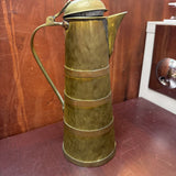 Vtg Copper + Brass Banded Pitcher