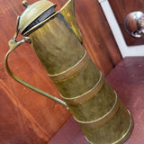 Vtg Copper + Brass Banded Pitcher