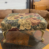 Floral Upholstered Footstool