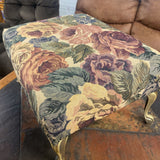 Floral Upholstered Footstool