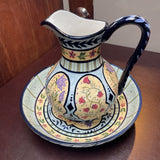 Capriware Hand Painted Pitcher & Bowl