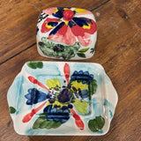 Floral Covered Butter Dish