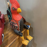 Wood Rooster w/Moveable Legs
