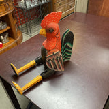 Wood Rooster w/Moveable Legs