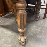 Vintage Oak Dining Table w/Claw Feet + 10" Leaf