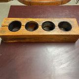 Vintage 4 Hole Wooden Sugar Mold Candle Holder