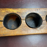 Vintage 4 Hole Wooden Sugar Mold Candle Holder