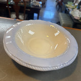 Ceramic Serving Bowl w Blue Edge Design