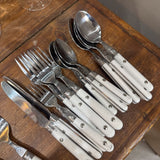 White Handled 19pc Flatware Set