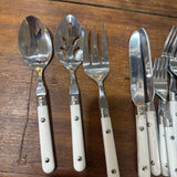 White Handled 19pc Flatware Set