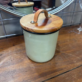Green Scented Candle w Wood Lid