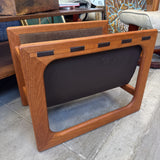 MCM Salin Mobler Teak & Leather Magazine Rack