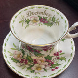 Vintage Flower of the Month December Teacup/Saucer
