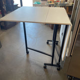White Folding Desk/Table on Wheels