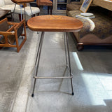 Wood Saddle Seat & Metal Legs Stool