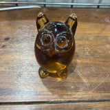 Vintage Viking Glass Owl Paperweight