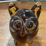 Vintage Viking Glass Owl Paperweight