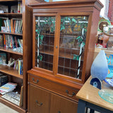 Antique Cabinet/Hutch w/Stained Glass Doors