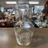 Floral Etched Bedside Water Carafe w Glass