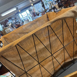 Burlap Lined Metal Basket