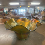 Fenton 'Peacock Tail' Carnival Glass Bowl