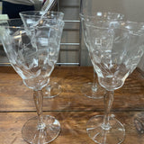 Vintage Etched Wine Glasses