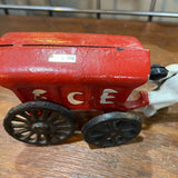 Vintage Cast Iron Horse& ICE Truck