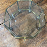 Vintage Octogan Clear Glass Jewelry Box